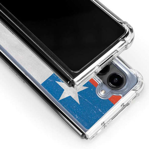 Chile Flag Distressed Galaxy Z Fold5 5G Clear Case